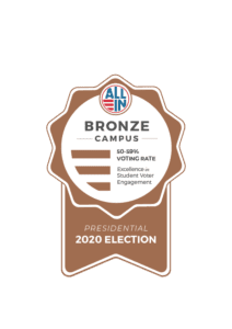 The bronze seal for the Chicago Campus Voting Challenge