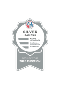 The silver seal for the Chicago Campus Voting Challenge